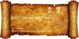 Kálazdy Nóra névjegykártya