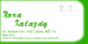 nora kalazdy business card